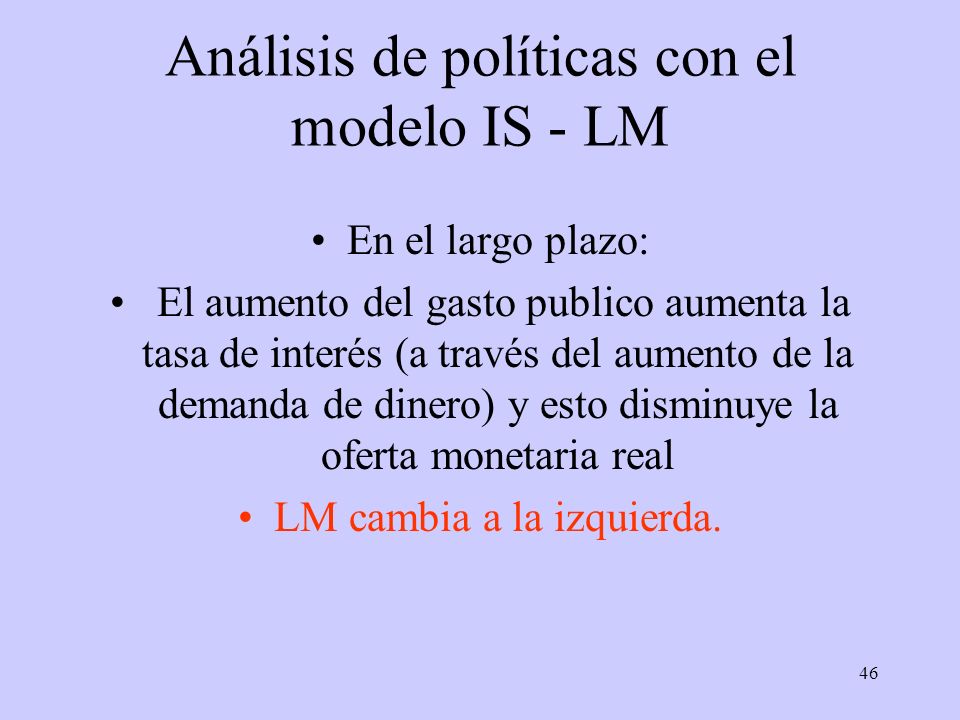 Análisis de políticas con el modelo IS - LM