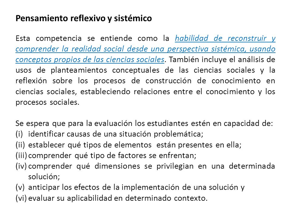Pensamiento reflexivo y sistémico