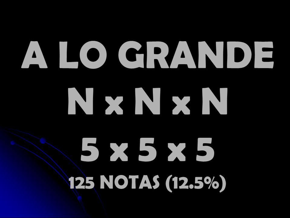 A LO GRANDE N x N x N 5 x 5 x NOTAS (12.5%)