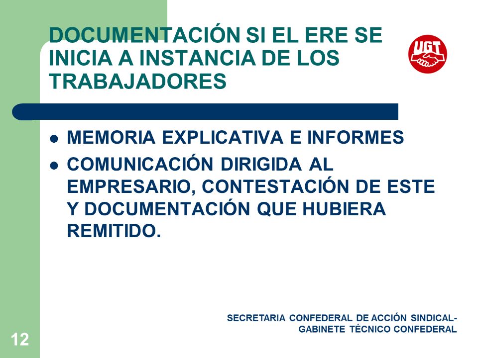 DOCUMENTACIÓN SI EL ERE SE INICIA A INSTANCIA DE LOS TRABAJADORES