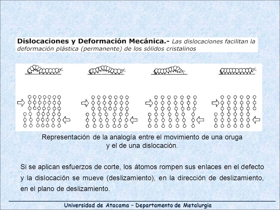 Representación de la analogía entre el movimiento de una oruga