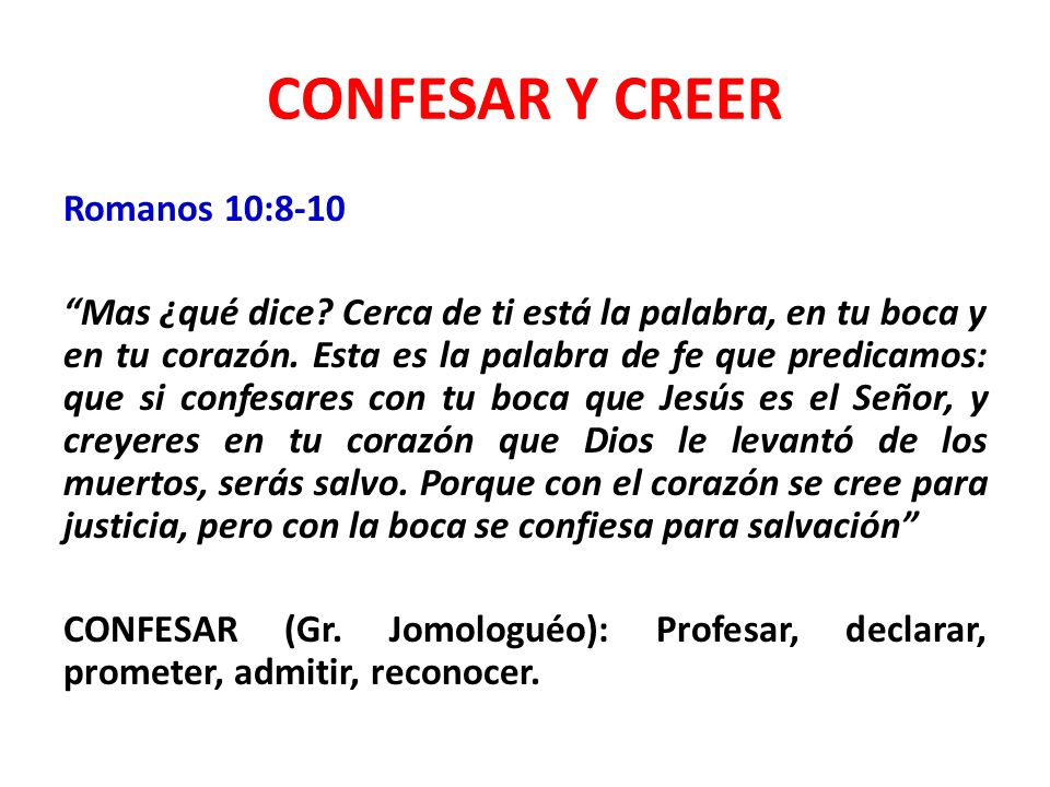 CONFESAR Y CREER