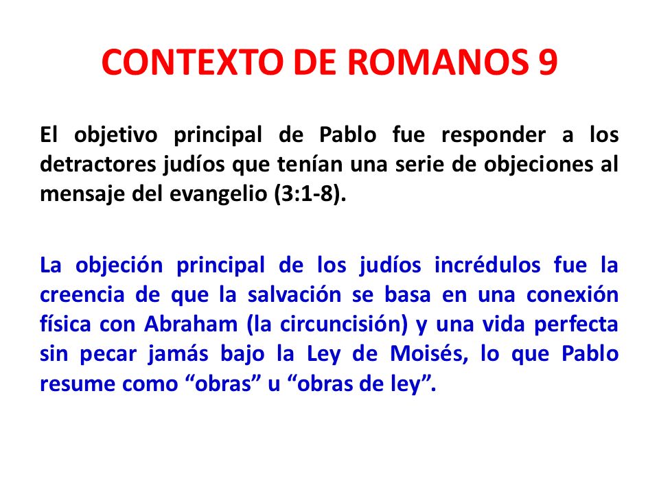 CONTEXTO DE ROMANOS 9