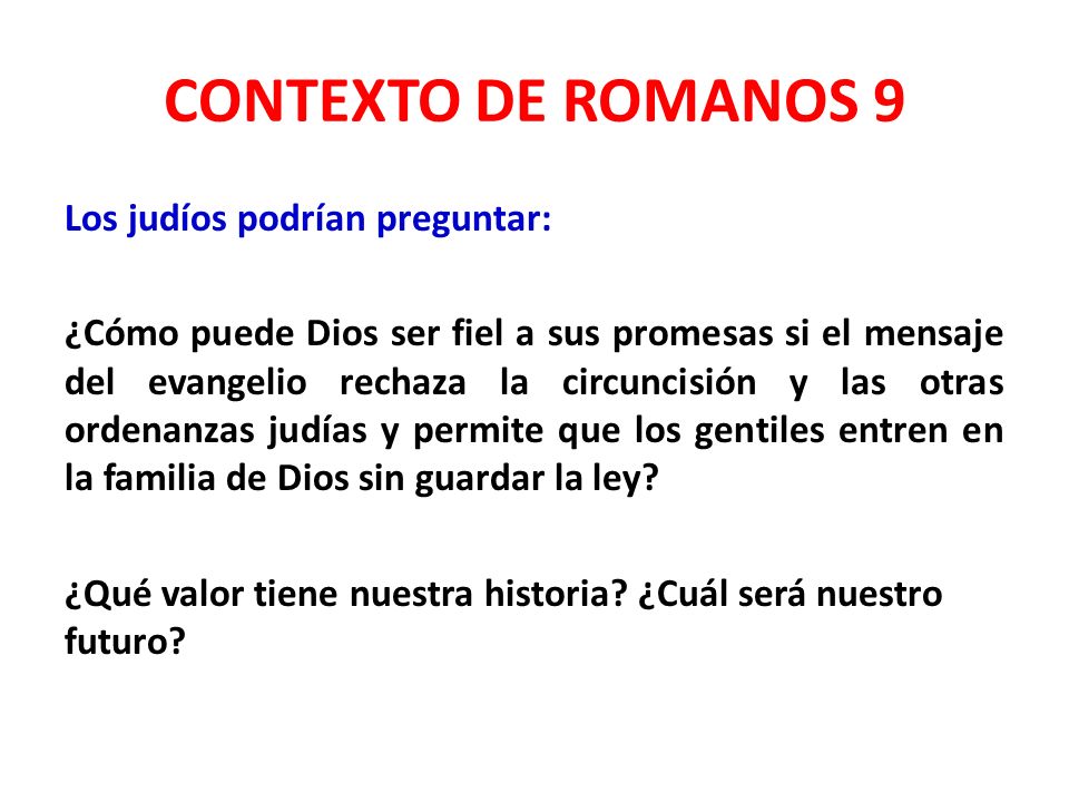 CONTEXTO DE ROMANOS 9