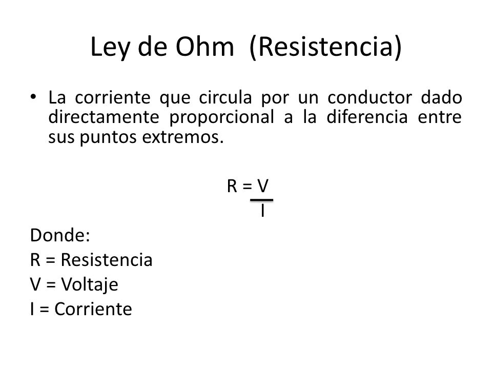 Ley de Ohm (Resistencia)