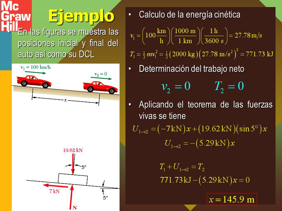 Ejemplo Calculo de la energía cinética