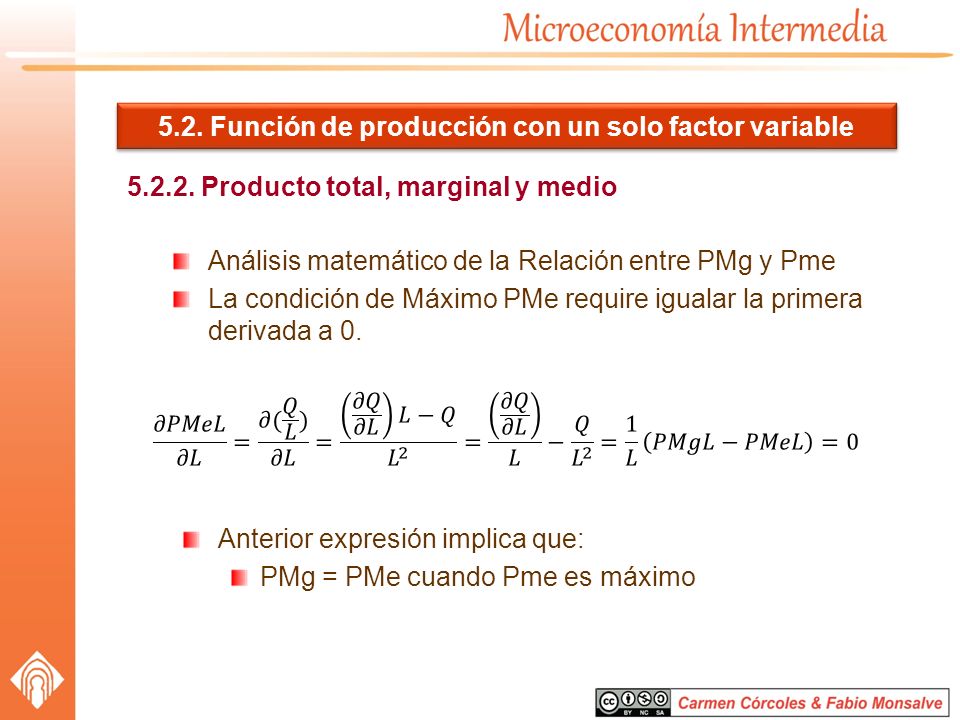 5.2. Función de producción con un solo factor variable