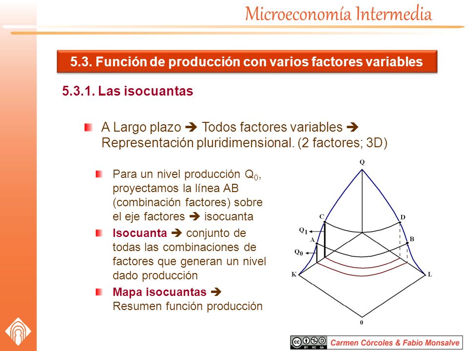 5.3. Función de producción con varios factores variables