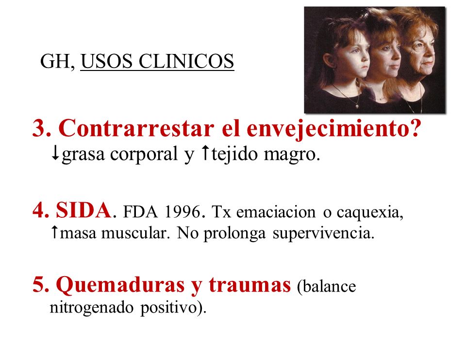 3. Contrarrestar el envejecimiento grasa corporal y tejido magro.