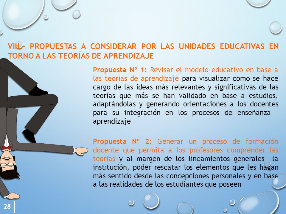 VIII.- PROPUESTAS A CONSIDERAR POR LAS UNIDADES EDUCATIVAS EN TORNO A LAS TEORÍAS DE APRENDIZAJE