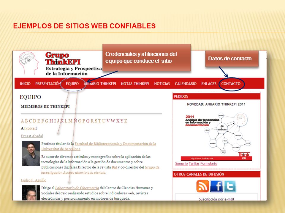 EJEMPLOS DE SITIOS WEB CONFIABLES