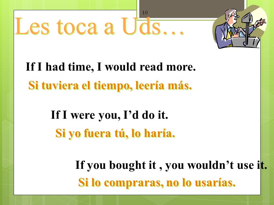 Les toca a Uds… If I had time, I would read more.
