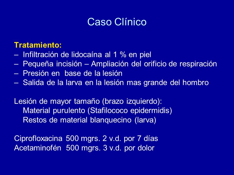 Caso Clínico Tratamiento: Infiltración de lidocaína al 1 % en piel