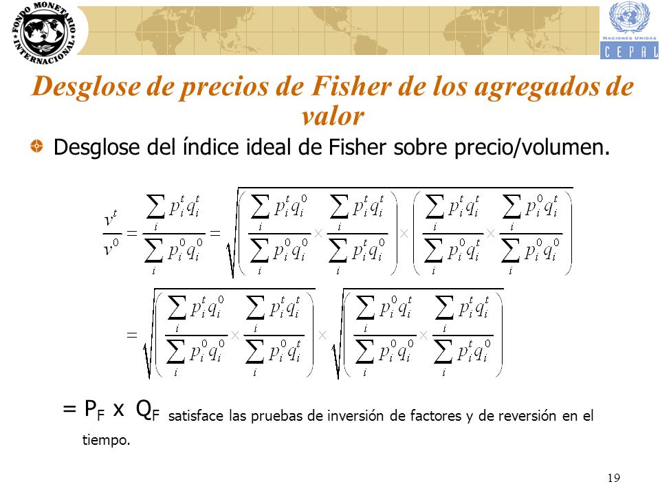 Desglose de precios de Fisher de los agregados de valor