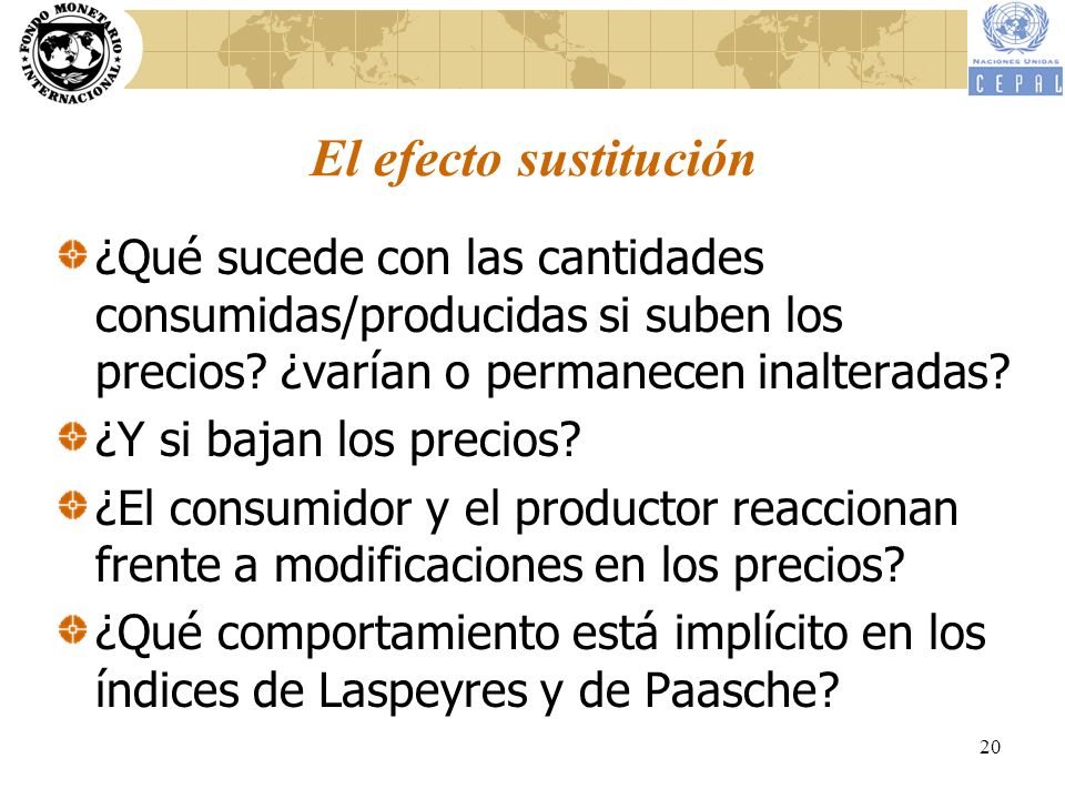 El efecto sustitución ¿Qué sucede con las cantidades consumidas/producidas si suben los precios ¿varían o permanecen inalteradas