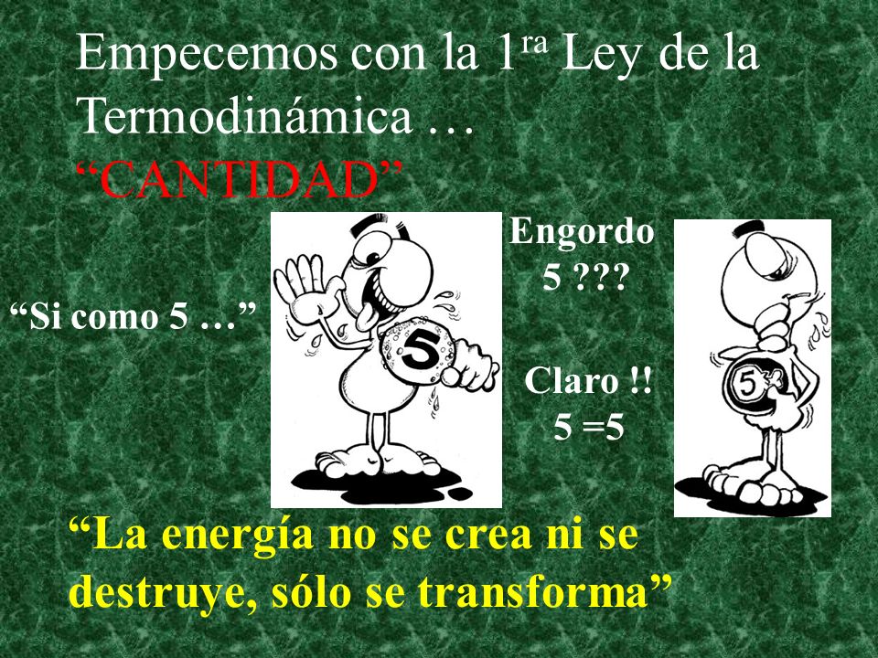 Empecemos con la 1ra Ley de la Termodinámica … CANTIDAD