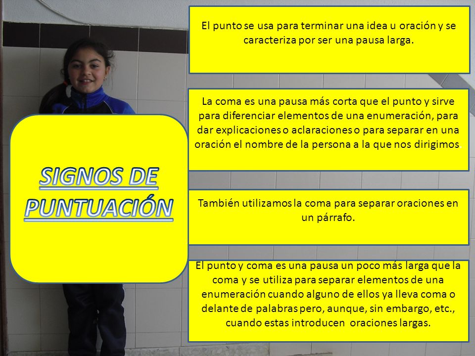 También utilizamos la coma para separar oraciones en un párrafo.