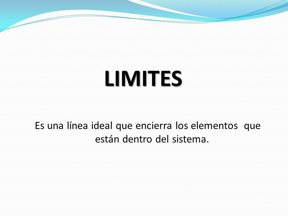 LIMITES Es una línea ideal que encierra los elementos que están dentro del sistema.