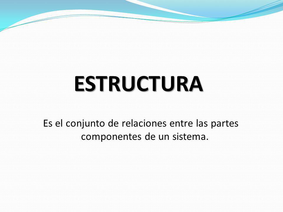 ESTRUCTURA Es el conjunto de relaciones entre las partes componentes de un sistema.