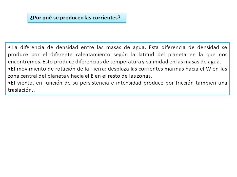 ¿Por qué se producen las corrientes