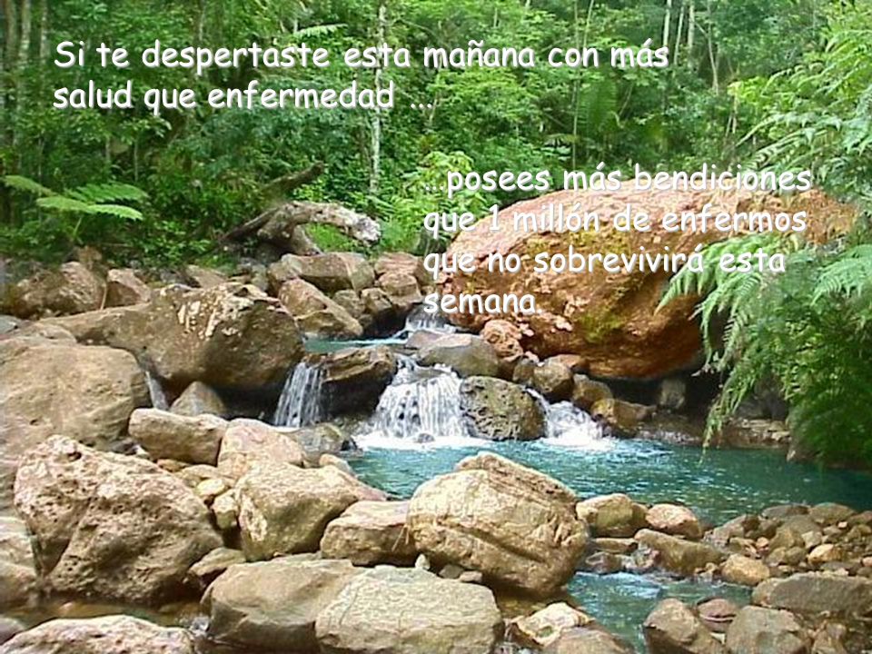 Si te despertaste esta mañana con más salud que enfermedad ...