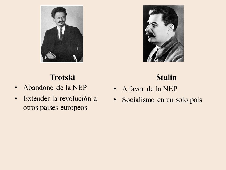 Trotski Stalin Abandono de la NEP A favor de la NEP