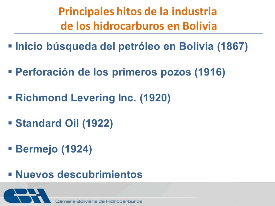 Principales hitos de la industria de los hidrocarburos en Bolivia