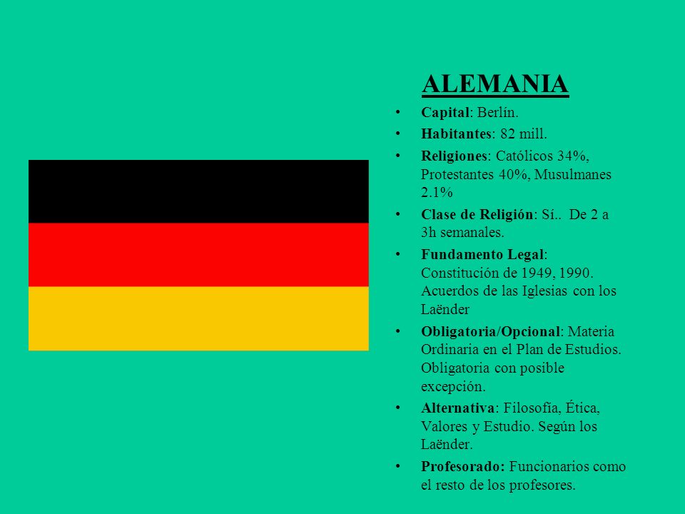 ALEMANIA Capital: Berlín. Habitantes: 82 mill.