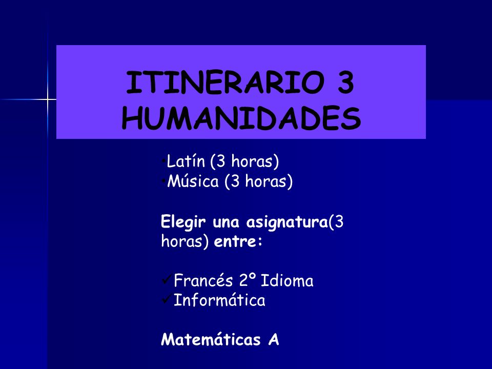 ITINERARIO 3 HUMANIDADES