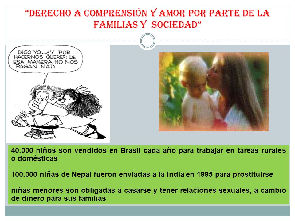DERECHO A COMPRENSIÓN Y AMOR POR PARTE DE la FAMILIAS Y SOCIEDAD