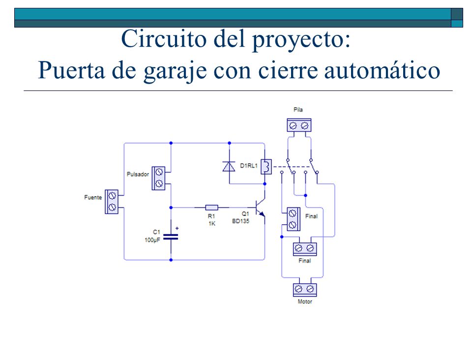 Circuito del proyecto: Puerta de garaje con cierre automático
