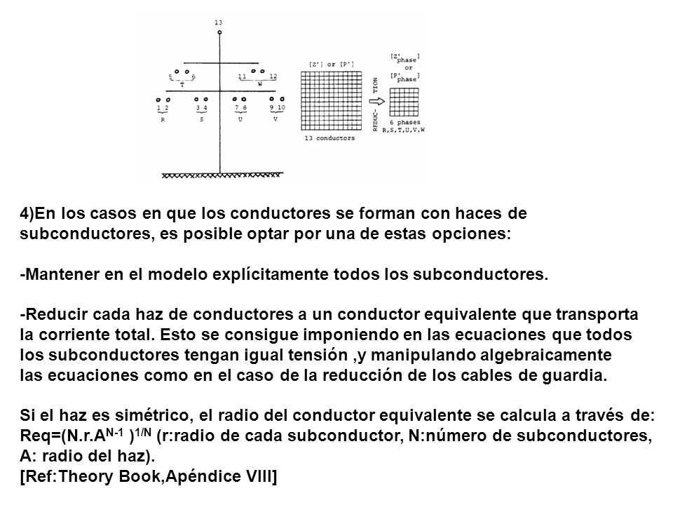 4)En los casos en que los conductores se forman con haces de