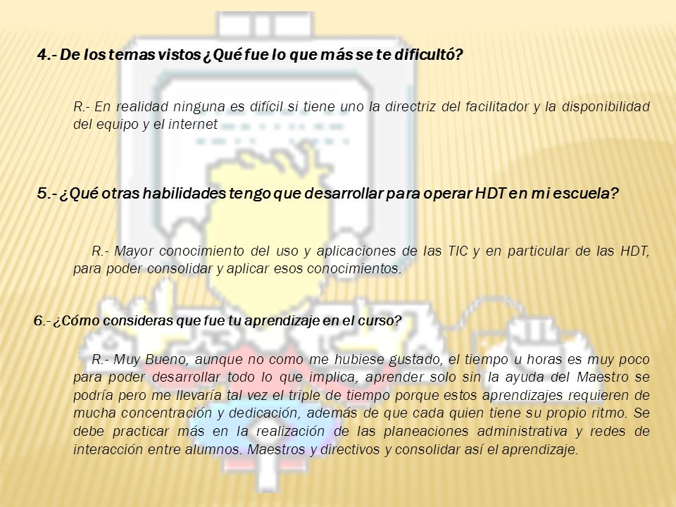 4.- De los temas vistos ¿Qué fue lo que más se te dificultó