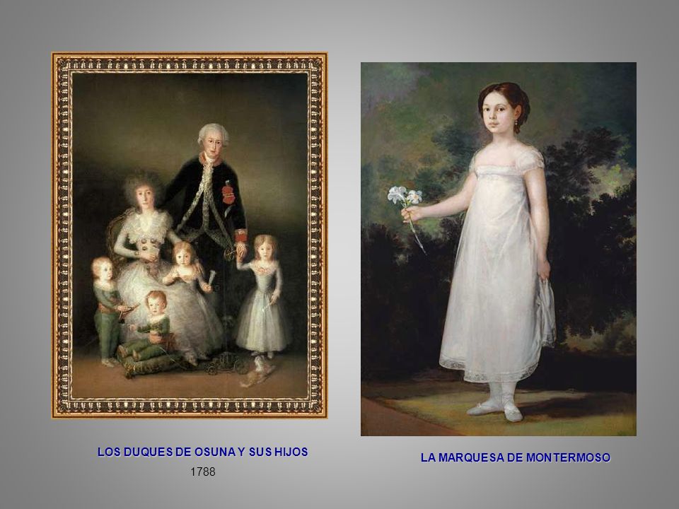 LOS DUQUES DE OSUNA Y SUS HIJOS LA MARQUESA DE MONTERMOSO