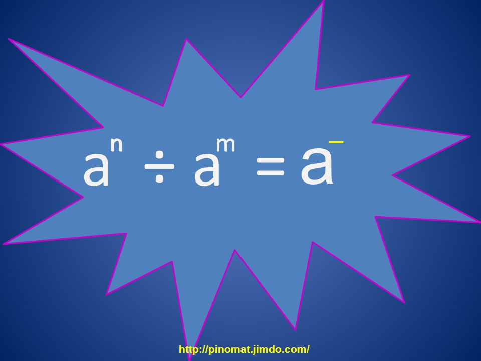 a a ÷ a = – n n m m