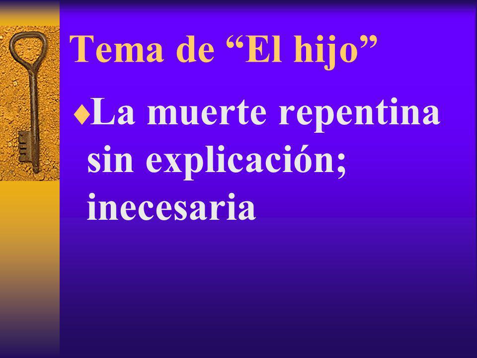 Tema de El hijo La muerte repentina sin explicación; inecesaria