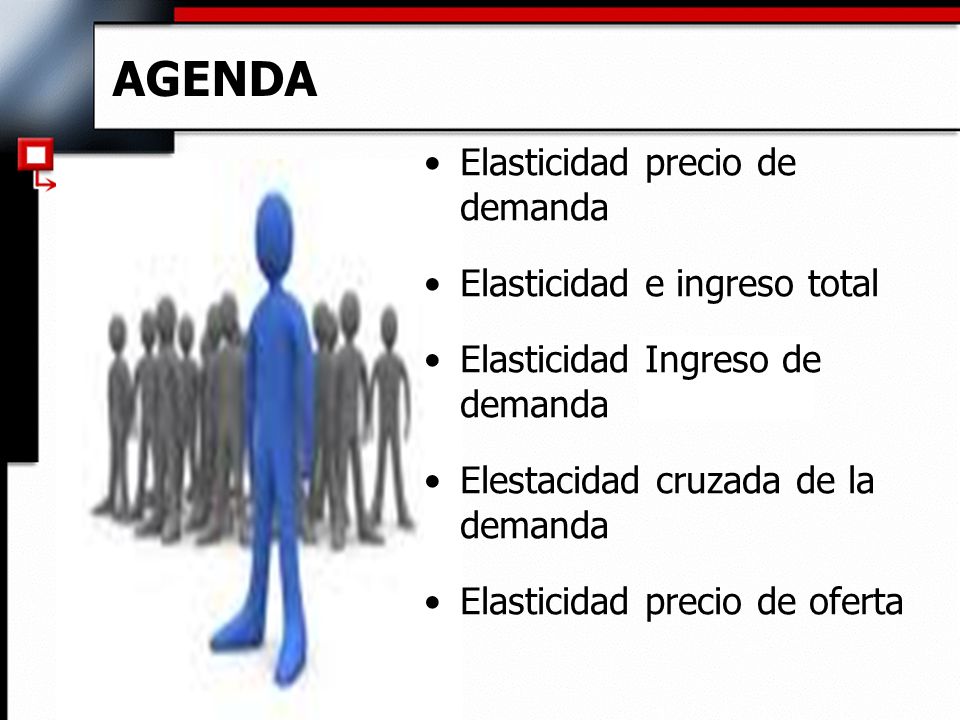 AGENDA Elasticidad precio de demanda Elasticidad e ingreso total