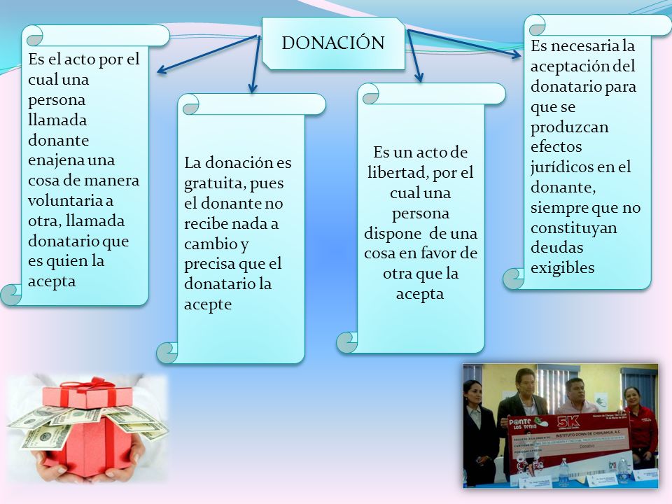 DONACIÓN Es necesaria la aceptación del donatario para que se produzcan efectos jurídicos en el donante, siempre que no constituyan deudas exigibles.