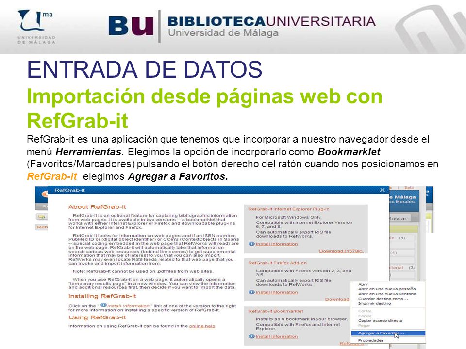 ENTRADA DE DATOS Importación desde páginas web con RefGrab-it