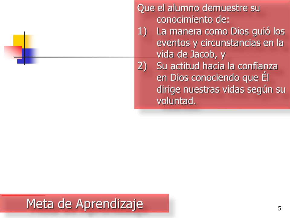 Meta de Aprendizaje Que el alumno demuestre su conocimiento de: