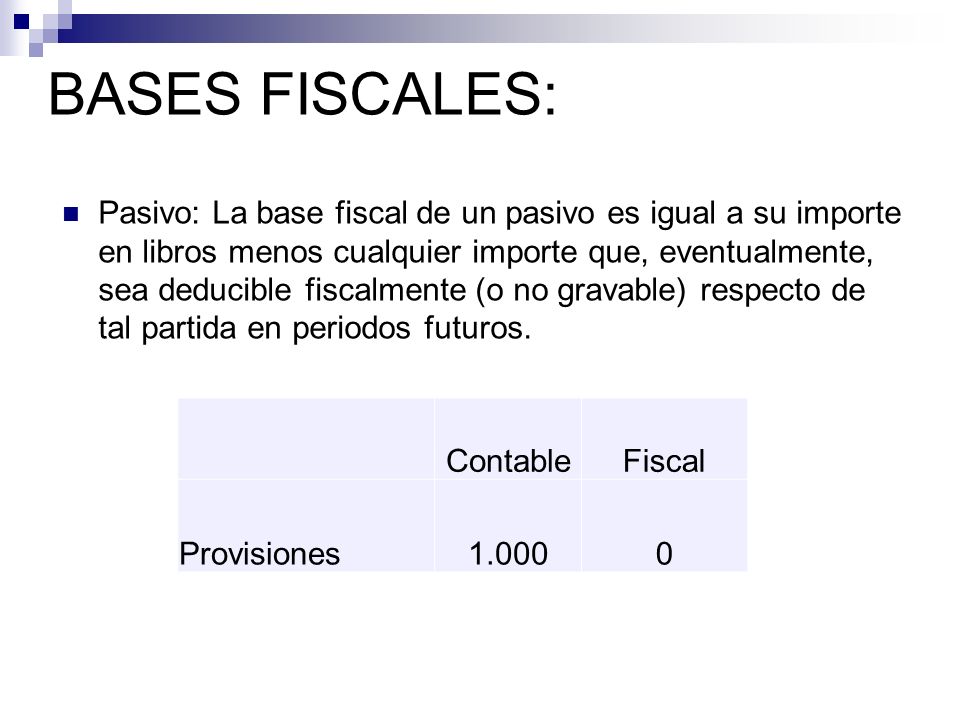 BASES FISCALES: