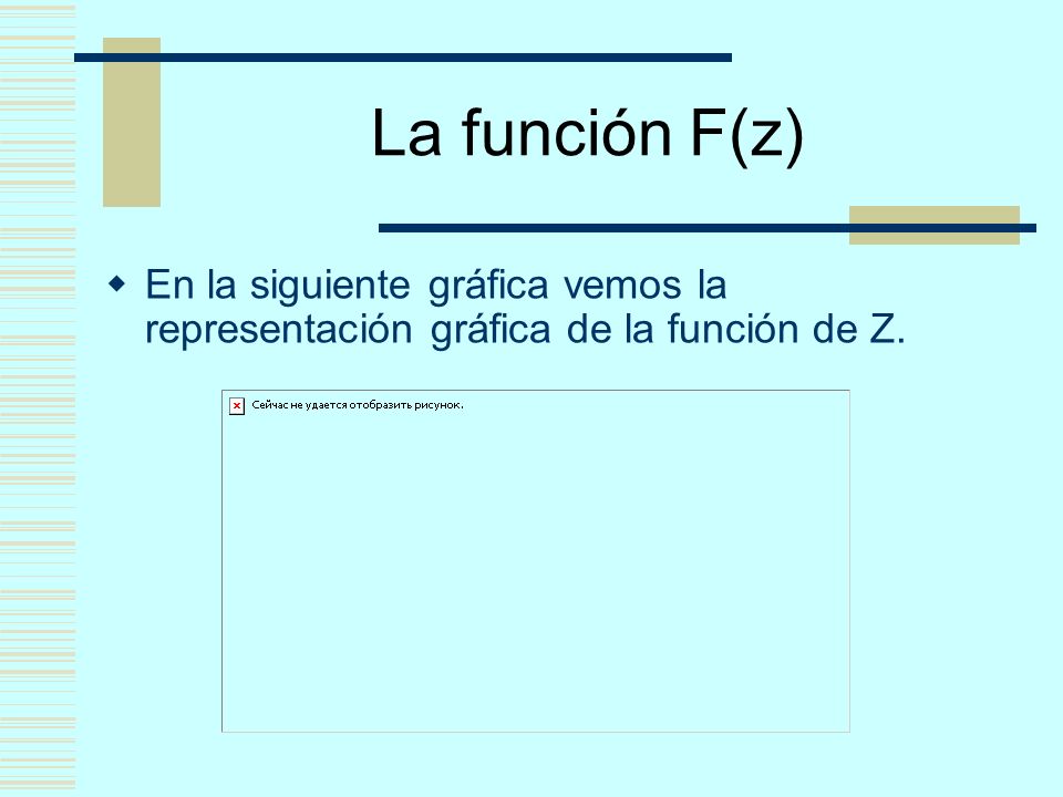 La función F(z) En la siguiente gráfica vemos la representación gráfica de la función de Z.