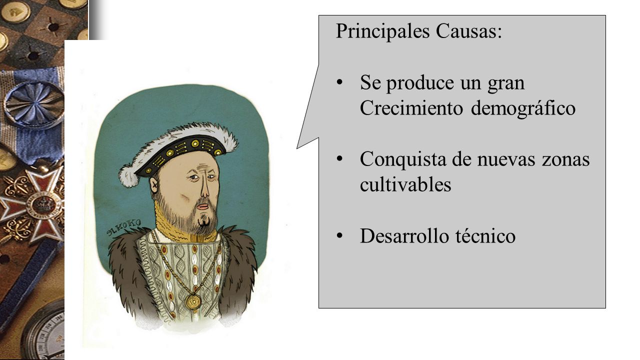 Principales Causas: Se produce un gran Crecimiento demográfico. Conquista de nuevas zonas cultivables.