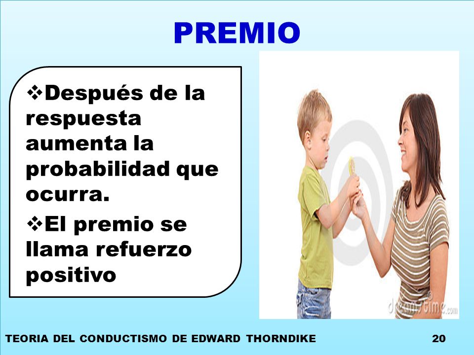 PREMIO Después de la respuesta aumenta la probabilidad que ocurra.