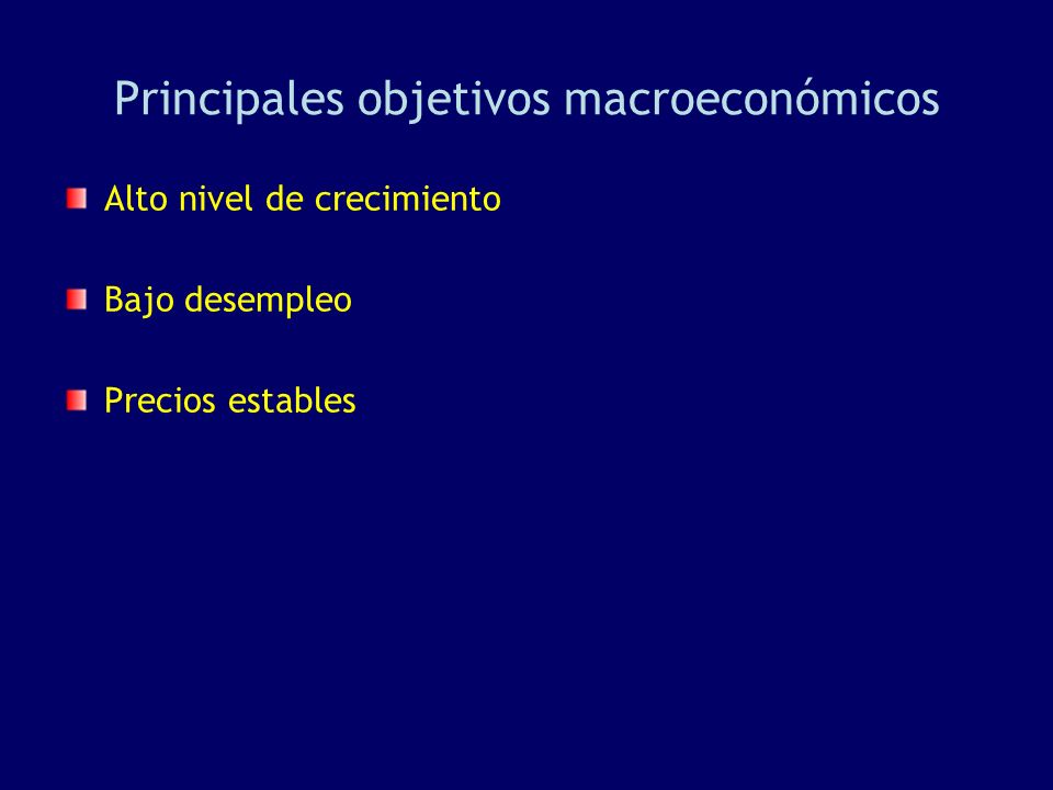 Principales objetivos macroeconómicos