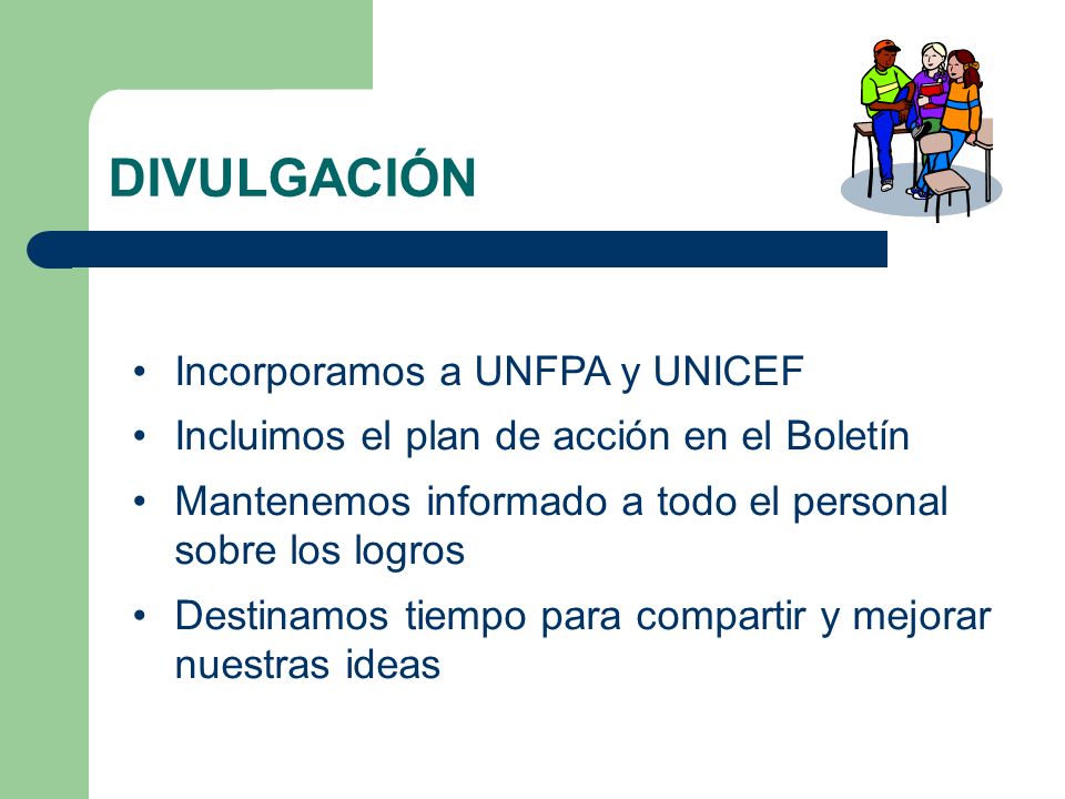 DIVULGACIÓN Incorporamos a UNFPA y UNICEF
