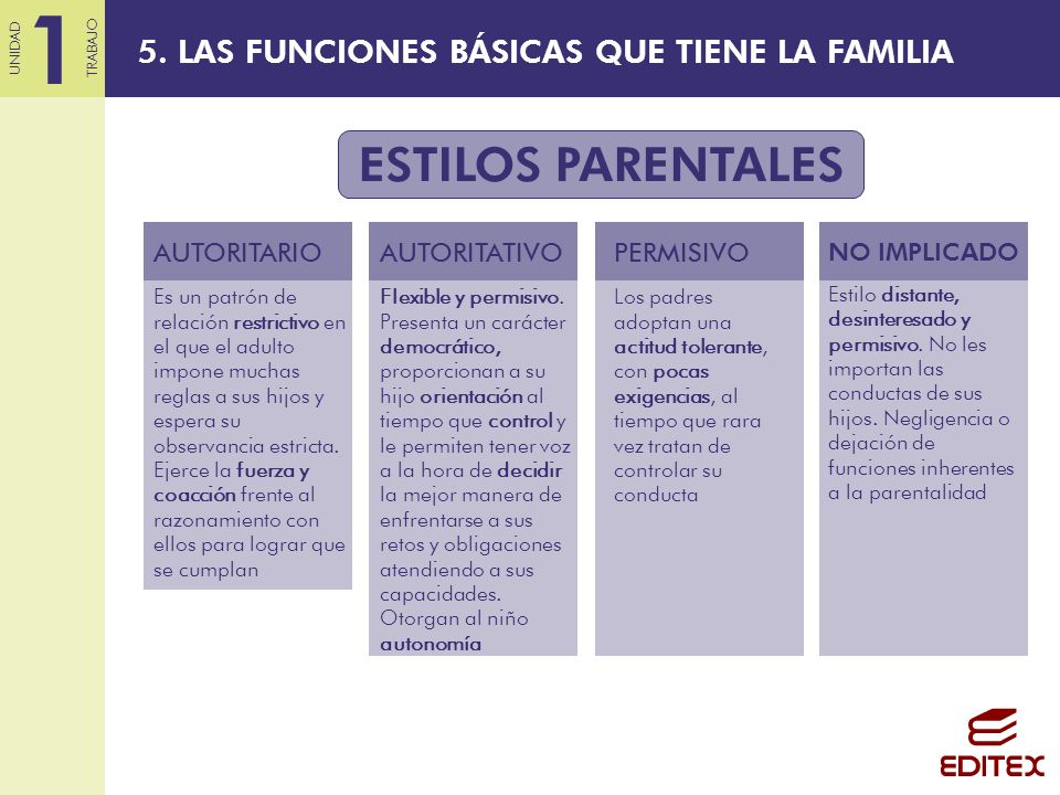ESTILOS PARENTALES 5. LAS FUNCIONES BÁSICAS QUE TIENE LA FAMILIA