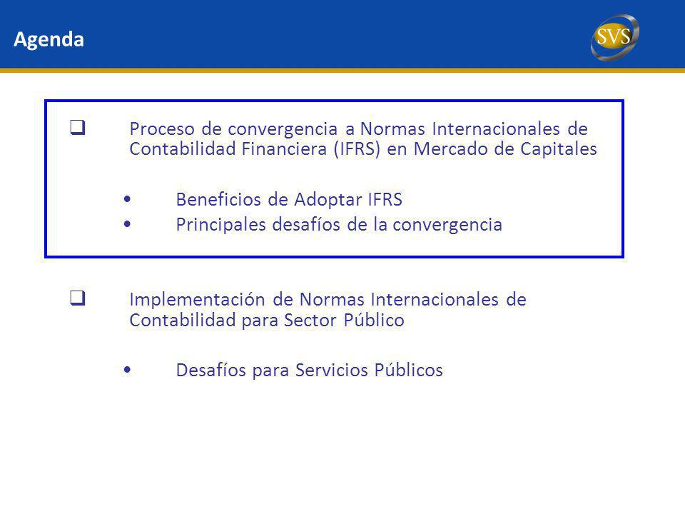 Agenda Proceso de convergencia a Normas Internacionales de Contabilidad Financiera (IFRS) en Mercado de Capitales.