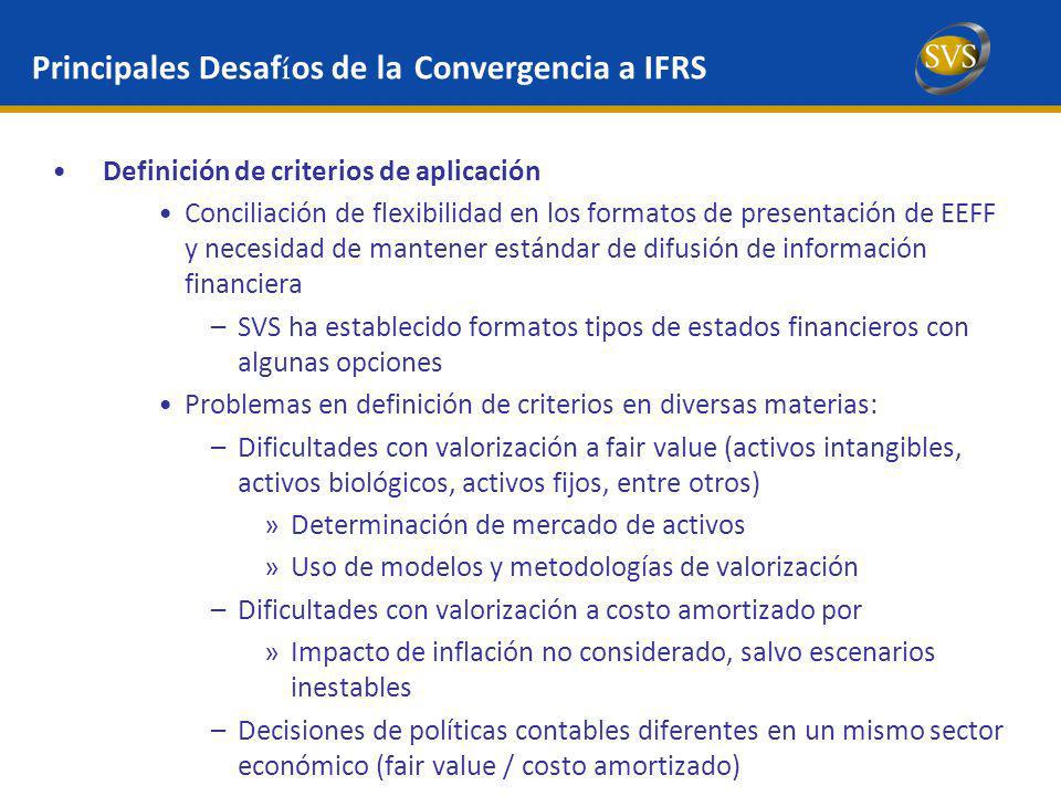 Principales Desafíos de la Convergencia a IFRS