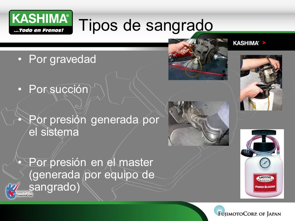 Tipos de sangrado Por gravedad Por succión